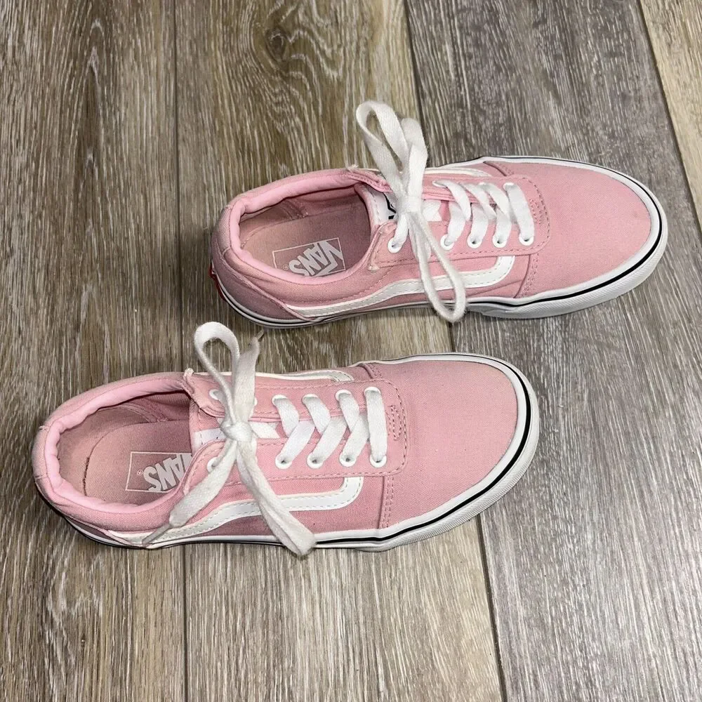 Vans Off The Wall Pink Canvas Sneaker Skate Shoes Youth Missy US Size 4 - 507698